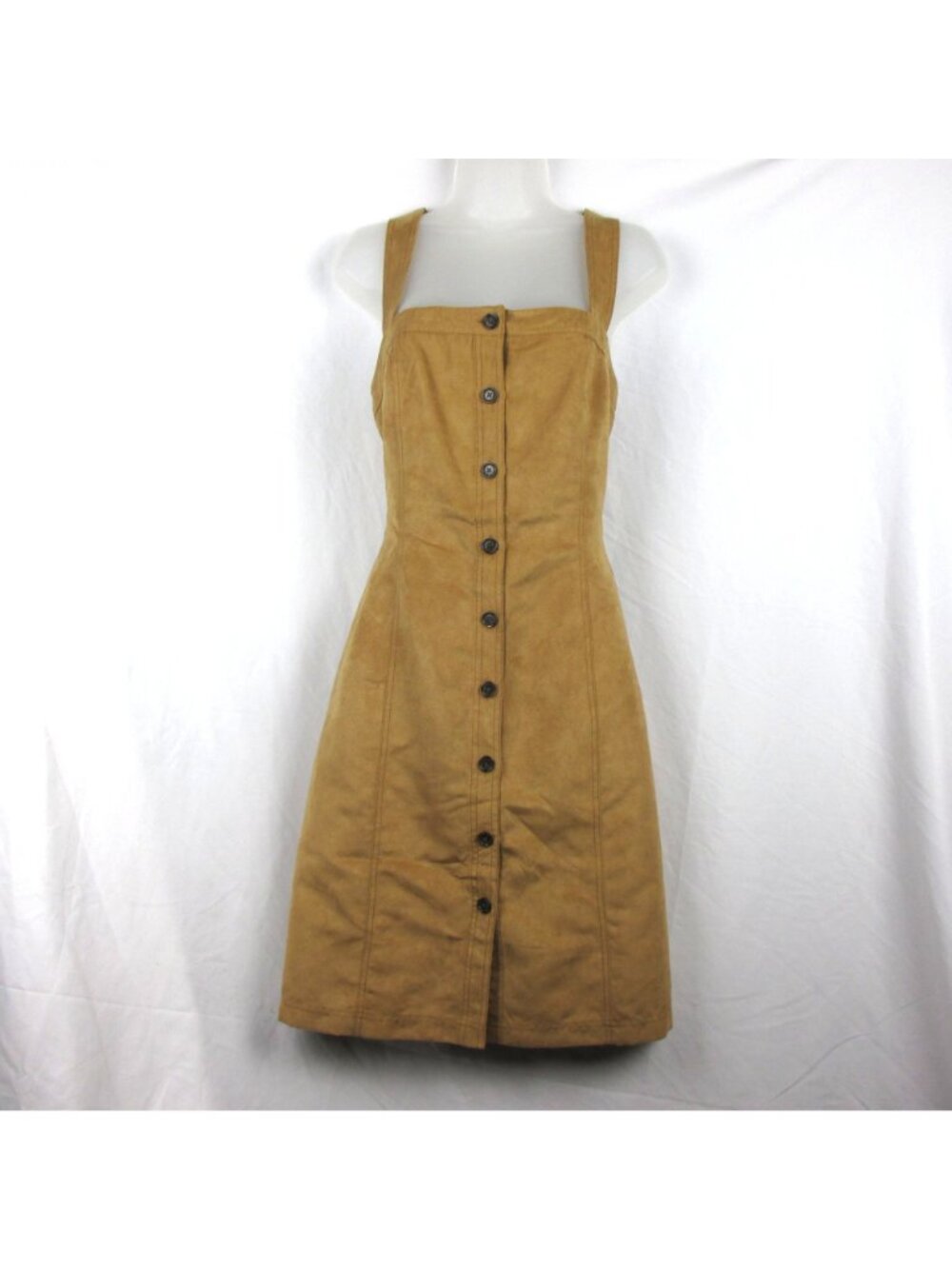 Banana Republic Brown Button-Front Sleeveless Dress Jumper 12 Tall Preppy Classi